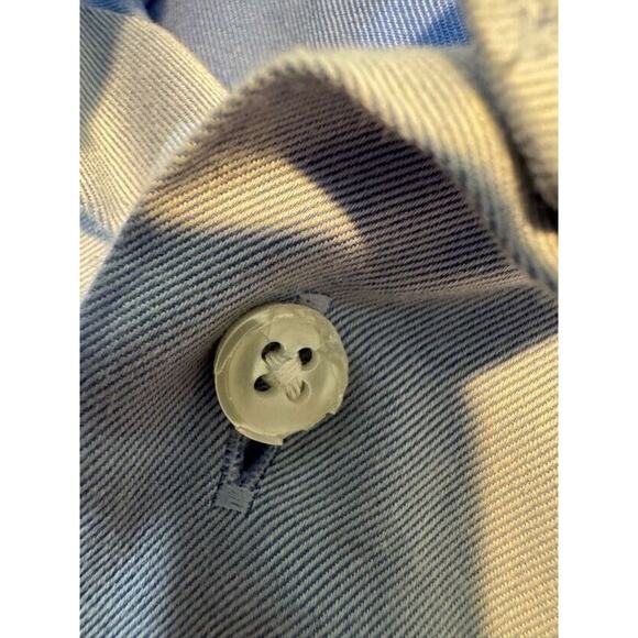 Neiman Marcus Mens Medium Blue Trim Fit Cotton Button Up Shirt 16 32/33 - Picture 9 of 10